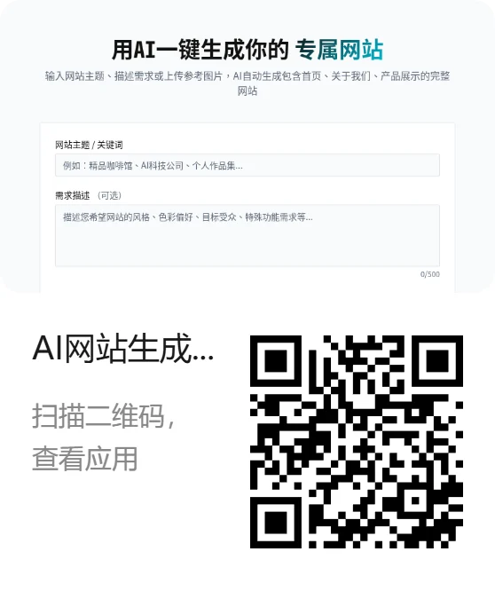 AI网站生成器海报